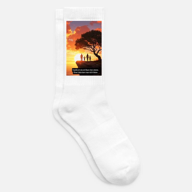 Arbre généalogique coucher de soleil Design - Chaussettes de tennis - blanc