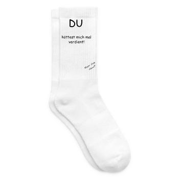 Du hättest mich mal verdient! - Tennissocken - Weiß - Rechts