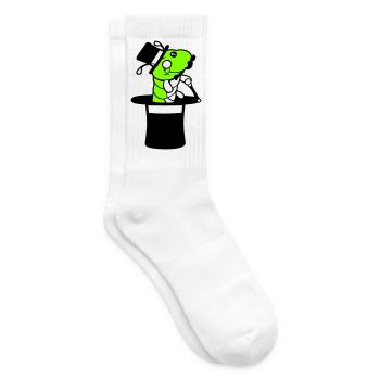Caterpillar Sir Mr rich monocle top hat magician - Tennis socks - white - Right