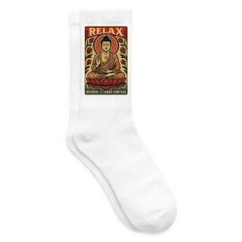 Entspannen Sie sich Buddha Meditation Kunst - Tennissocken - Weiß - Rechts