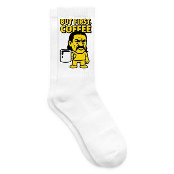 Homme de café - Chaussettes de tennis - blanc - Droite