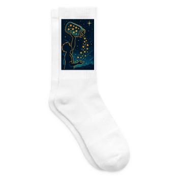 Sternenhimmel der Kreativität , Motivationskunst - Tennissocken - Weiß - Rechts
