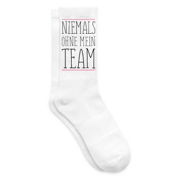 niemals_ohne_team_01 - Tennis socks - white - Right