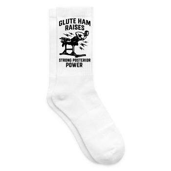 Glute Ham Raise Fitness Gym Posterior Chain - Tennissocken - Weiß - Rechts