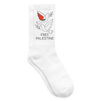 Taube des Friedens - Freies Palästina - Tennissocken - Weiß - Rechts