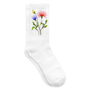 Fleur - Chaussettes de tennis - blanc - Droite