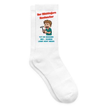 La caricature comique de l’artisan en herbe - Chaussettes de tennis - blanc - Droite