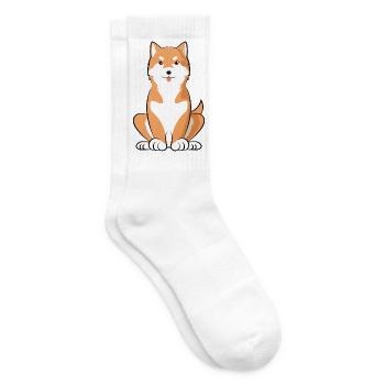Shiba Inu Chien Papa Amoureux Fier Propriétaire de Chien Cadeau - Chaussettes de tennis - blanc - Droite