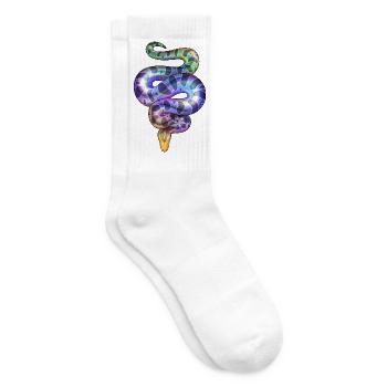 Regenbogen Neon Schlange - Tennissocken - Weiß - Rechts