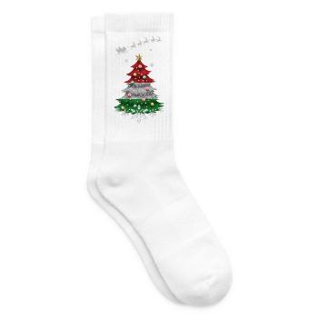 Christmas tree with Hungary flag - Tennis socks - white - Right