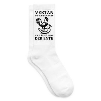 vertan sprach der hahn - Tennissocken - Weiß - Rechts