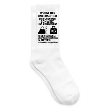 Schnee Witz Schweiz Kolumbien Meter Kilogramm - Tennissocken - Weiß - Rechts