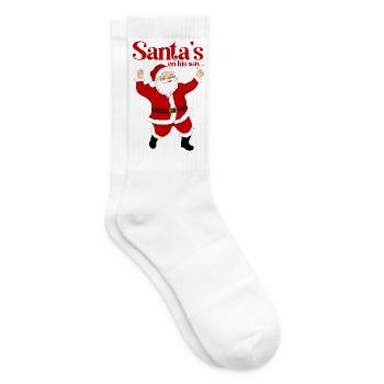 Der Weihnachtsmann tanzt - Tennissocken - Weiß - Rechts