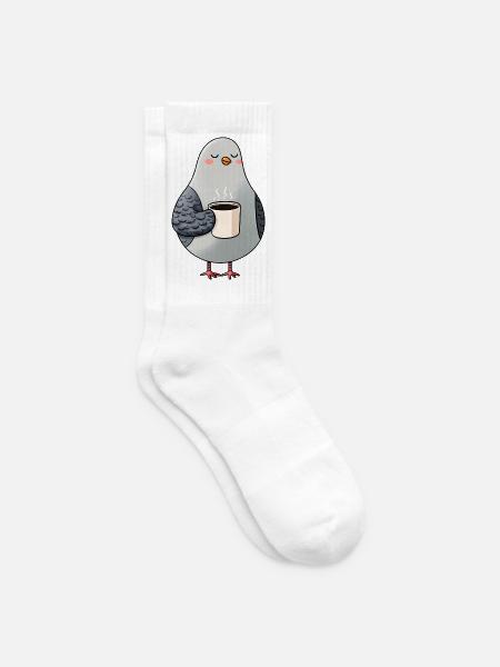 Cozy Pigeon Coffee Moment - Tennissocken - Weiß