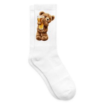 Ours avec verre de bière Bière Ours en peluche - Chaussettes de tennis - blanc - Droite