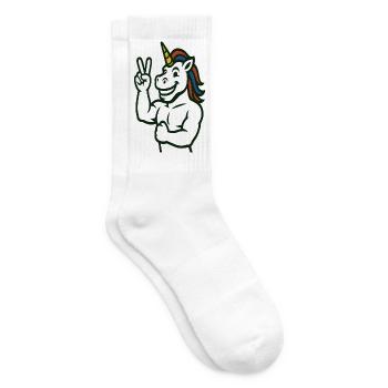 Einhorn-Friedenszeichen Illustration - Tennissocken - Weiß - Rechts