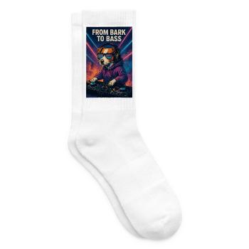 Jack Russell Terrier DJ Turntables Bass Techno - Tennis socks - white - Right
