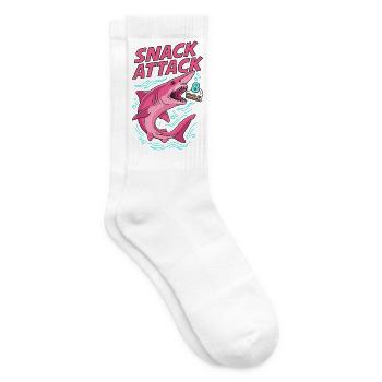 Attaque Snack : 8e anniversaire Shark - Chaussettes de tennis - blanc - Droite
