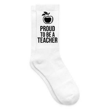 Stolz, Lehrer zu sein – Minimalistische Strichkunst-Ikone - Tennissocken - Weiß - Rechts