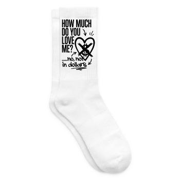 Saint Valentin Love & Money Joke - Not In Dollars  - Tennis socks - white - Right