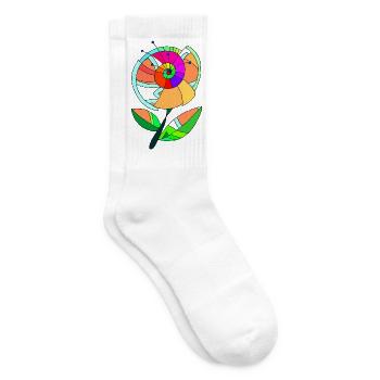 Blume - Tennissocken - Weiß - Rechts
