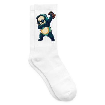 Gamer Panda Bär spielt Videospielkunst - Tennissocken - Weiß - Rechts