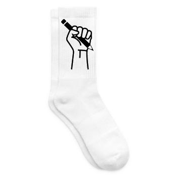 Hand Holding Pen Election Press - Tennis socks - white - Right