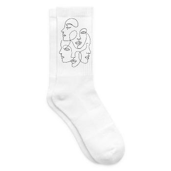 Minimalist One Line Multi Face - Tennis socks - white - Right
