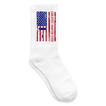 House Painter Professional Painter Dad Gift Idea - Tennis socks - white - Right