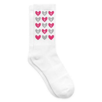 You Are The One Pink Romantic Heart Pattern Art - Tennissocken - Weiß - Rechts