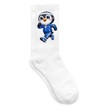 Marathon de jogging de pingouin sympa - Chaussettes de tennis - blanc - Droite
