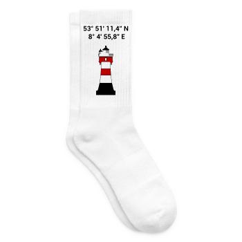 Leuchtturm Roter Sand - Segeln - Skipper - Maritim - Tennissocken - Weiß - Rechts