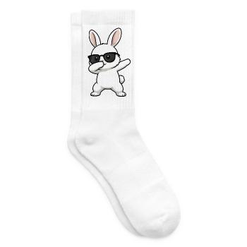 Dabbing Rabbit - Tennis socks - white - Right