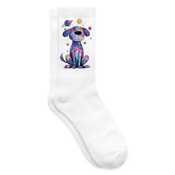 Galactic puppy in space - Tennis socks - white - Right