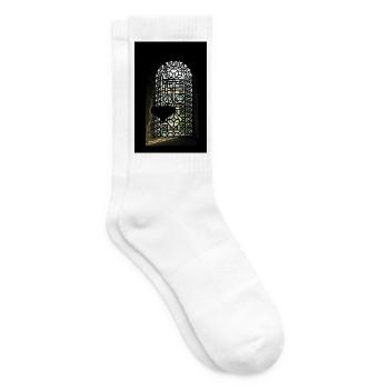 Stained Glass Window Silhouette - Tennis socks - white - Right