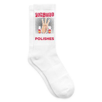 Nageldesigner Nageldesignerin Kosmetik Nagelstudio - Tennissocken - Weiß - Rechts