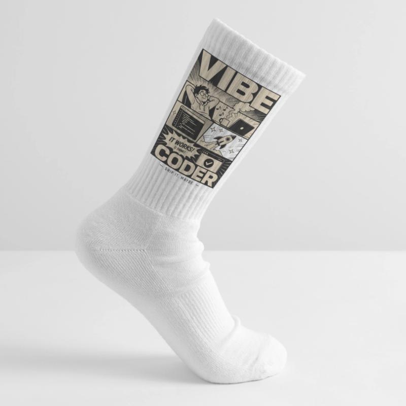 Vibe Coder Programmer Humor Tennissocken
