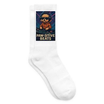 DJ Maltipoo – Paw-sitive Beats im Nachtclub - Tennissocken - Weiß - Rechts