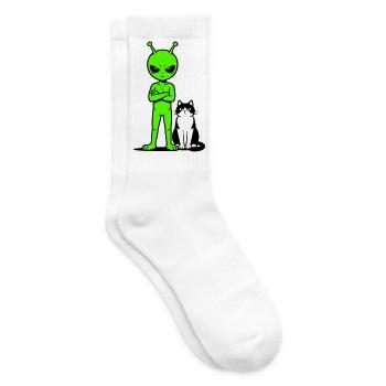 Humour comique extraterrestre - Chaussettes de tennis - blanc - Droite