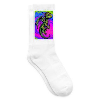 dragon - Tennis socks - white - Right