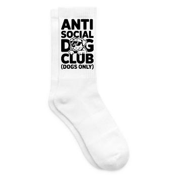Anti Social Dog Club - Tennissocken - Weiß - Rechts