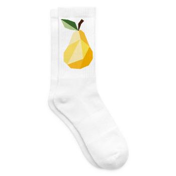 Poire géométrique – motif fruitier moderne - Chaussettes de tennis - blanc - Droite