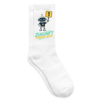 Zukunft Startet Jetzt Roboter - Tennissocken - Weiß - Rechts
