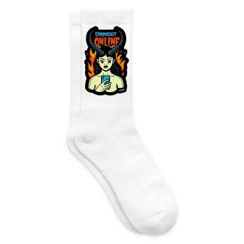 Chronically Online Inferno Maiden - Tennis socks - white - Right