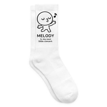 Melody – In My Own Little Concert | Music Mood - Tennissocken - Weiß - Rechts