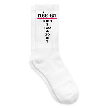 Chiffres Français 1997 Anniversaire - Chaussettes de tennis - blanc - Droite