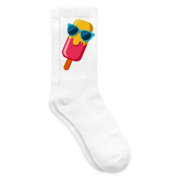Popsicle With Sunglasses - Tennis socks - white - Right
