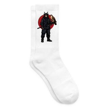 Ninja Krieger mit Falke - Tennissocken - Weiß - Rechts