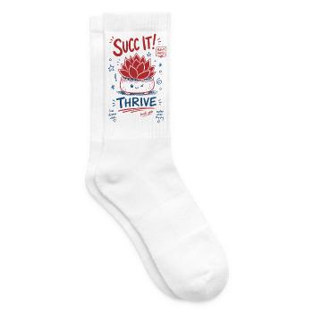 Succ It Thrive Cute Plant Succulent lover - Tennis socks - white - Right