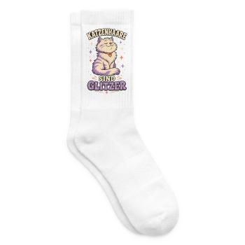 Katzenhaare sind Glitzer – Katzen Spruch - Tennissocken - Weiß - Rechts